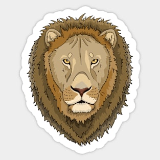 Detailed lion head cartoon artwork Sticker